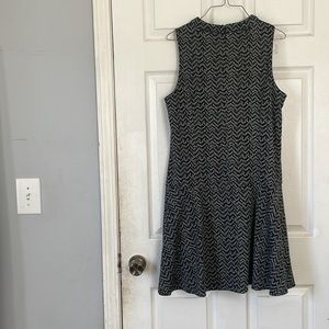 Antonio melani salt and pepper black grey high neck chevron sleeveless dress 10